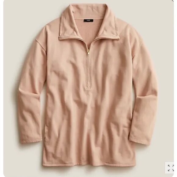 Women's J.‎ CREW University Half-Zip Oversize w/Pockets Pink Sweatshirt- Size XS - Picture 2 of 12